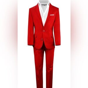 BLACK N BIANCO. 3 PIECE RED SUIT Jacket, Vest, & Pants